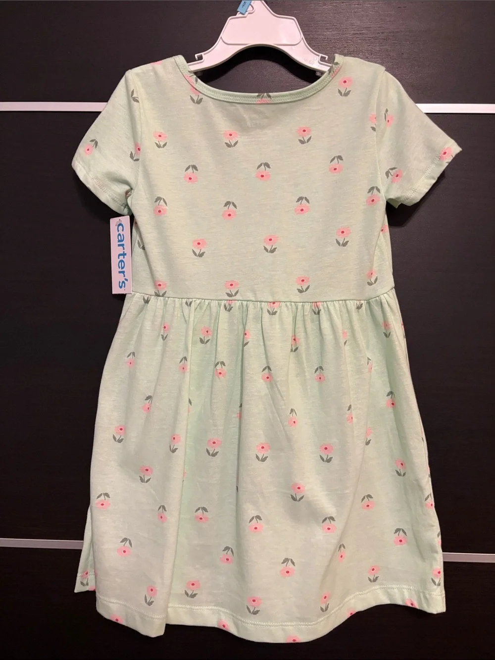 Carter's Toddler Girl's Floral Short Sleeve Dress in Green